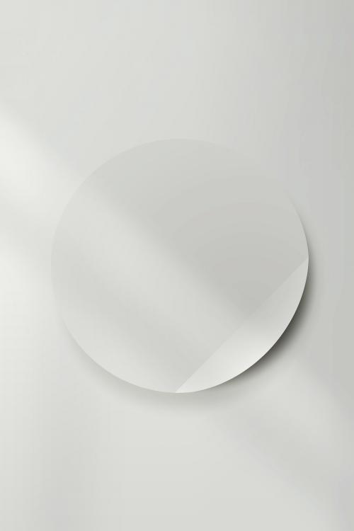 White round paper cut with drop shadow vector - 1224879