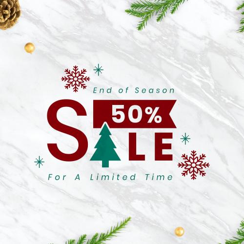 50% Christmas sale sign mockup - 520070