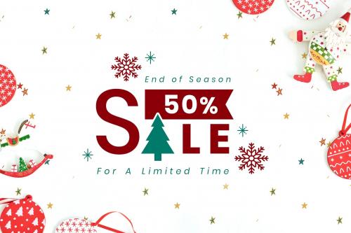50% Christmas sale sign mockup - 520074