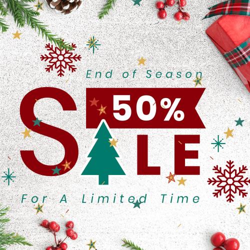 50% Christmas sale sign mockup - 520078