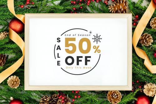 50% Christmas sale sign mockup - 520081