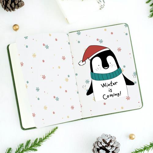 Christmas illustrations in a notebook mockup - 520087
