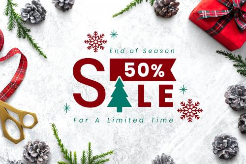 50% Christmas sale sign mockup - 520096