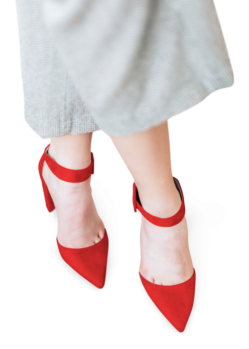Fashionable woman in red heels transparent png - 2035859
