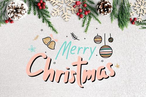 Merry Christmas greeting card mockup - 520115