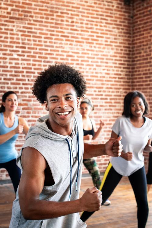 Diverse people in an active dance class - 2045878