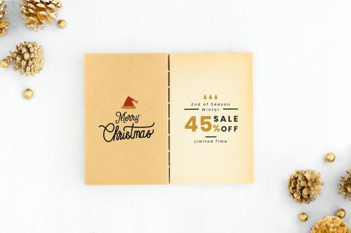 Christmas illustrations in a notebook mockup - 520128