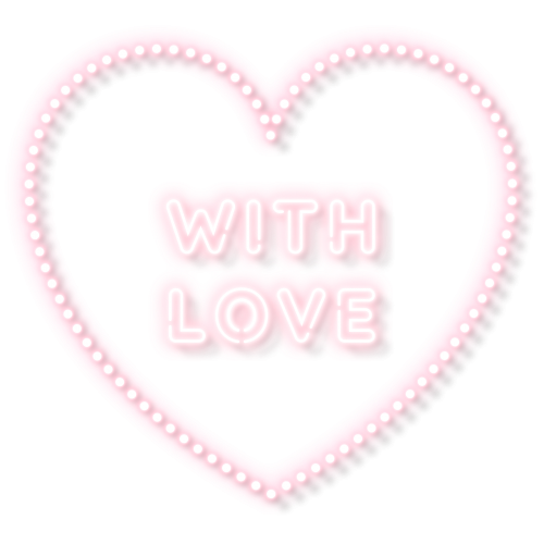 Pink with love neon word in a heart transparent png - 2094135
