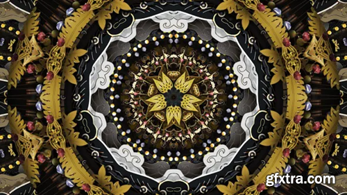 Videohive Silver Gold Ethnic Ornament Kaleidoscope 26642694