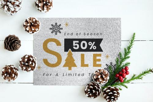 50% off Christmas sale sign mockup - 520142
