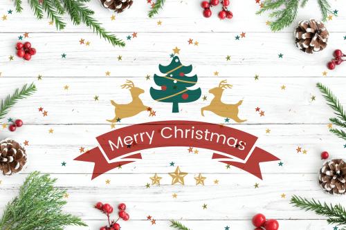 Merry Christmas greeting card mockup - 520146