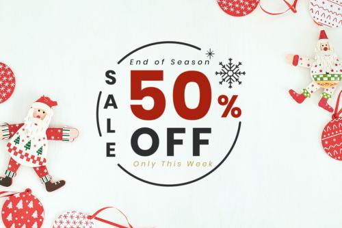 50% Christmas sale sign mockup - 520147