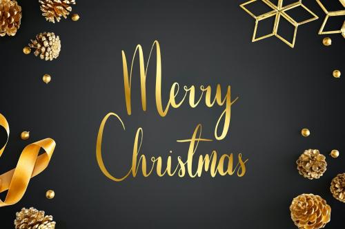 Merry Christmas greeting card mockup - 520153