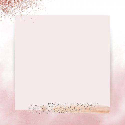 Silver glitter on pink frame vector - 1216322