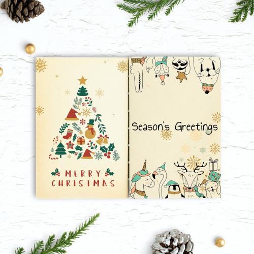 Christmas illustrations in a notebook mockup - 520156