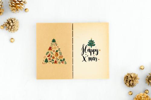 Christmas illustrations in a notebook mockup - 520157