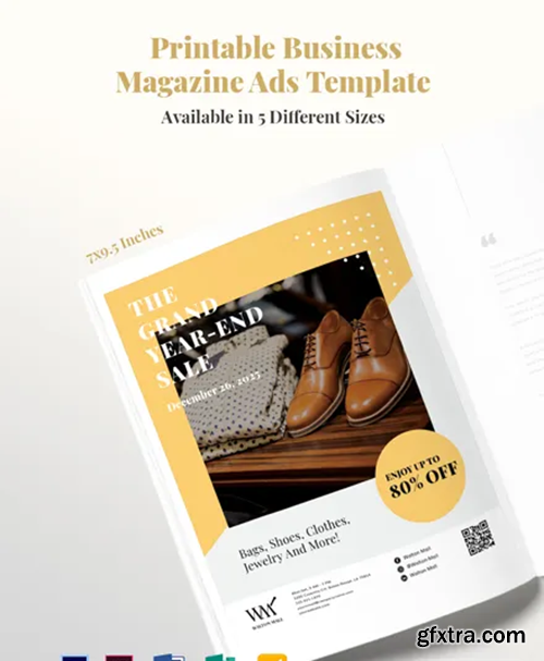 Premium Printable Business Magazine Ads Template