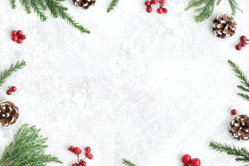 Christmas decorations on table background mockup - 520159