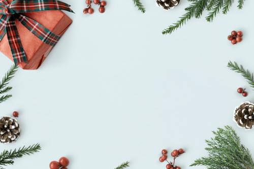Christmas decorations on table background mockup - 520161