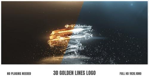 Videohive - 3D Golden Lines Logo - 25910106