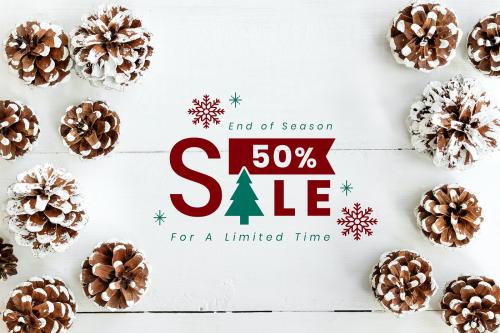 50% Christmas sale sign mockup - 520169