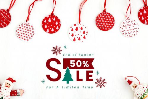 50% Christmas sale sign mockup - 520178