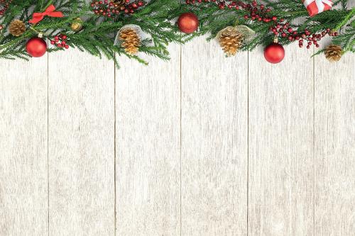 Festive Christmas decorated background mockup - 520185