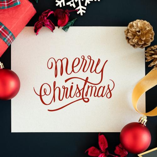Merry Christmas greeting card mockup - 520186