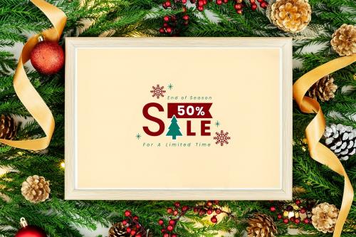 50% Christmas sale sign mockup - 520190