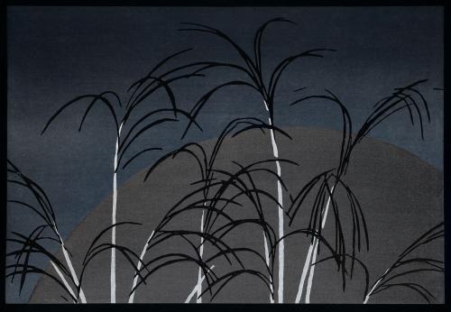 Moon and grasses vintage illustration, remix from original artwork. - 2266336