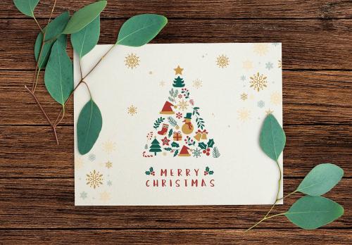 Christmas greeting card flatlay - 520205