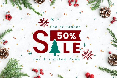 50% Christmas sale sign mockup - 520206