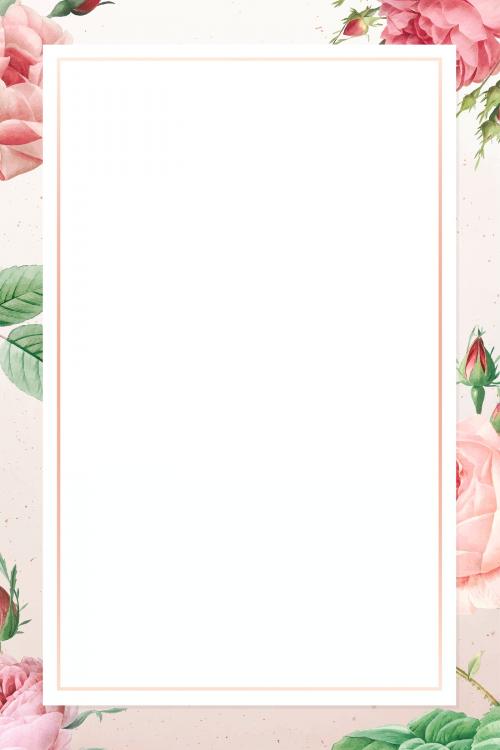 Pink rose pattern on white background vector - 1220086