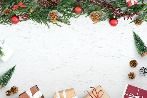 Festive Christmas decorated background mockup - 520216