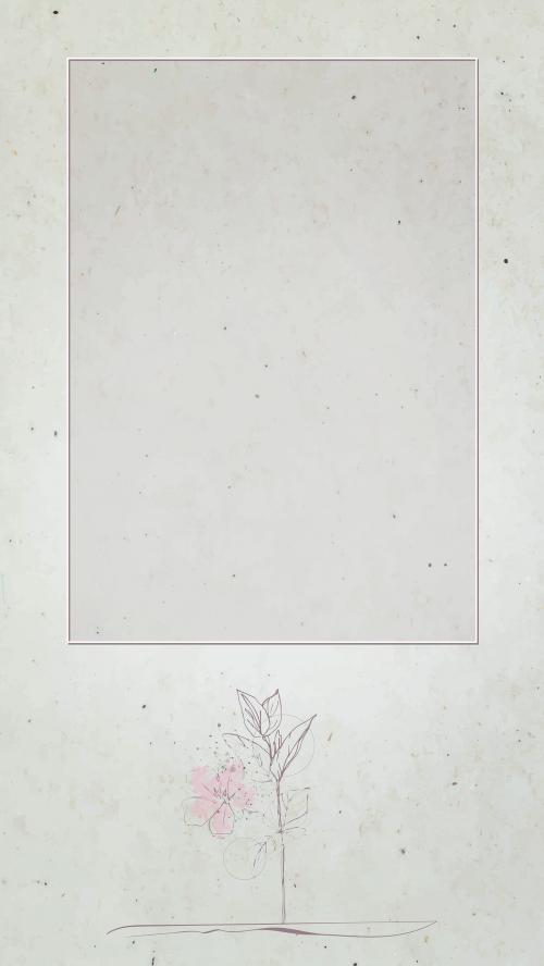 Gray floral rectangle frame vector - 1220266