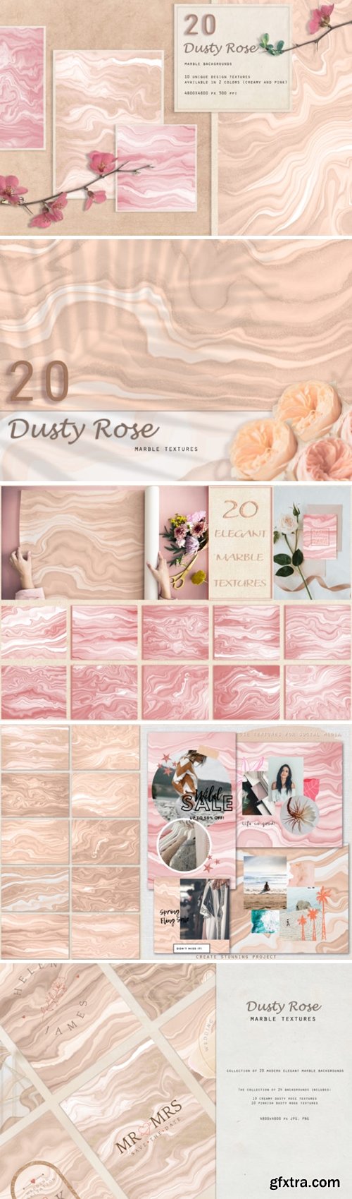 Dusty Rose Marble Feminine Peach Texture 4276323