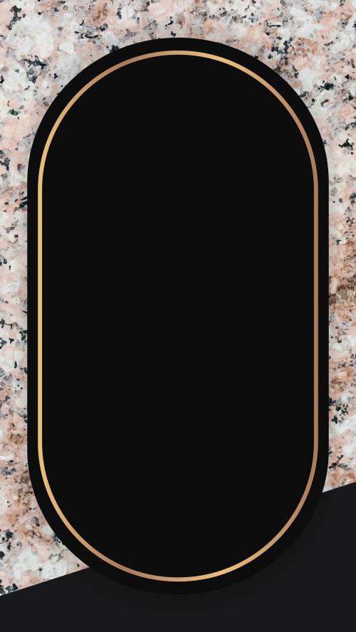 Oval frame on marbled background vector - 1222932