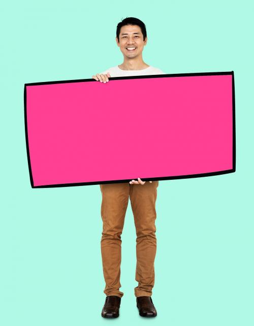 Man holding a blank board - 504243