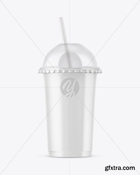 Glossy Plastic Cup with Transparent Cap Mockup 59247