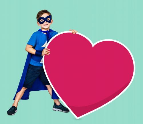 Superhero with a huge heart icon - 504256