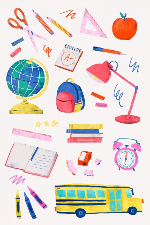 Back to school stationery vector set - 1224964