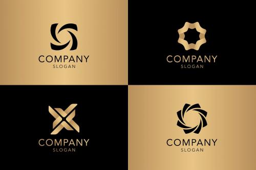 Golden company logo collection vector - 1199870