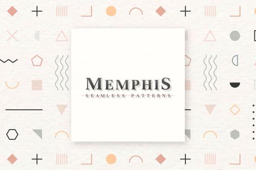Cream Memphis pattern wallpaper vector - 1201441