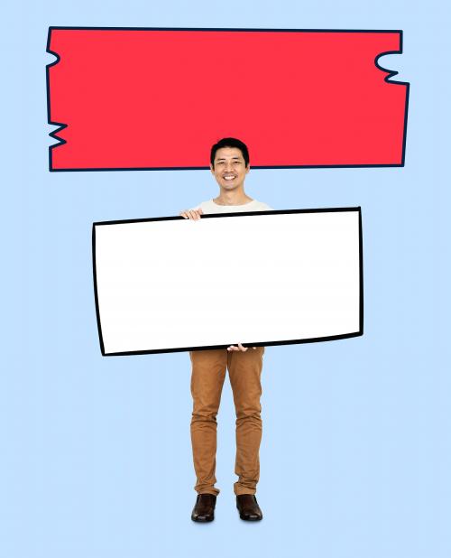 Man holding a blank board - 504348
