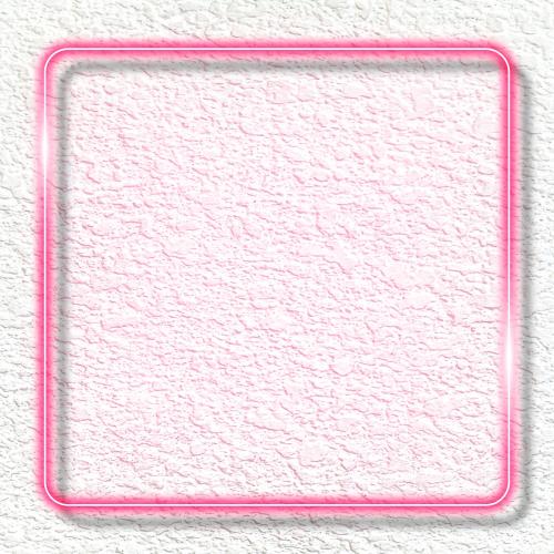 Square pink neon light frame template vector - 1210584