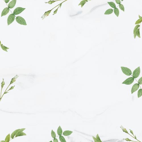 Green foliage pattern frame vector - 1214023