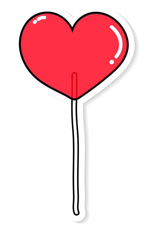 Red heart lollipop transparent png - 2034547
