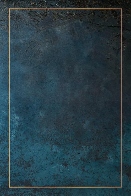 Rectangle gold frame on a grunge blue background vector - 1214833