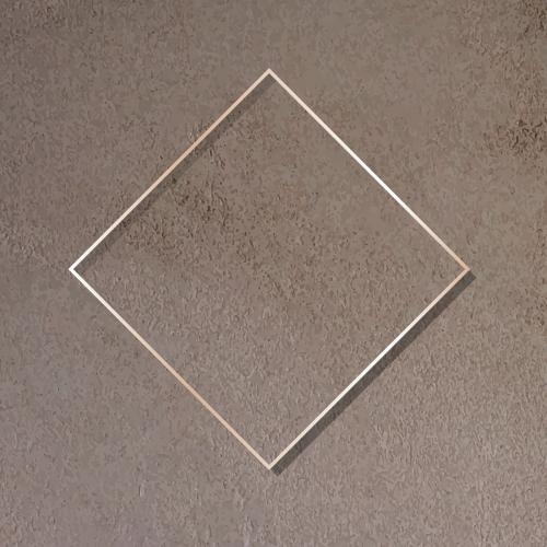 Rhombus gold frame on brown background vector - 1215063