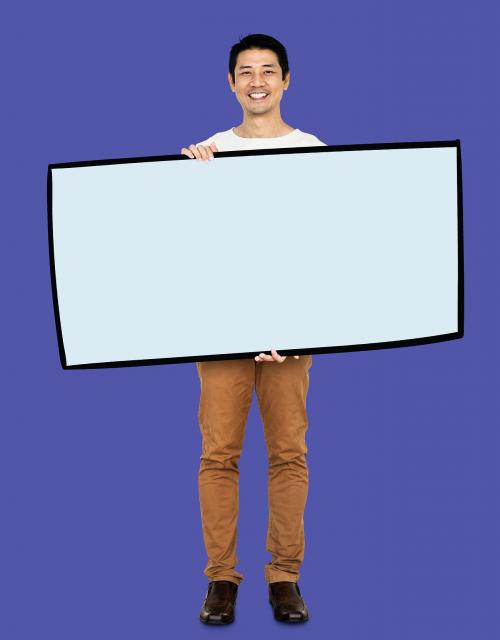 Man holding a blank board - 504420